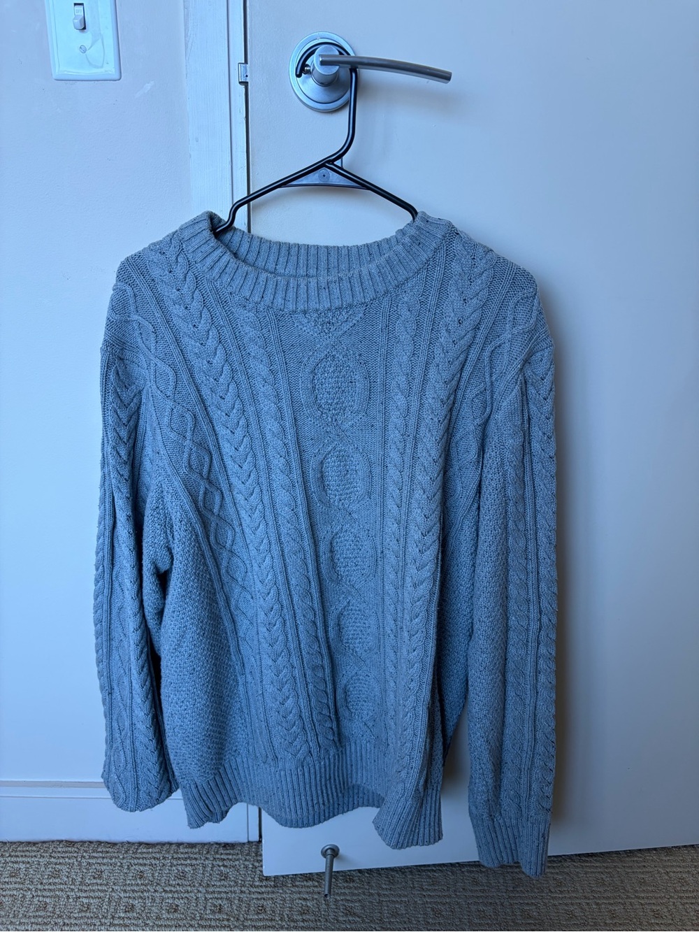 L.L. Bean Fisherman’s Men's Cable Knit Sweater - Gray
